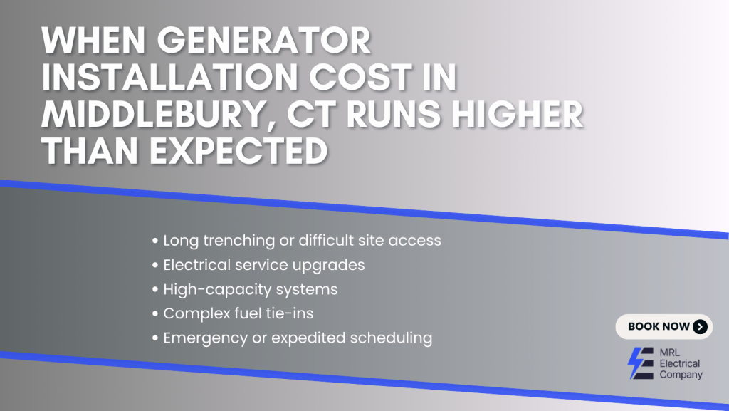 When Generator Installation Cost in Middlebury, CT Runs Higher Than Expected